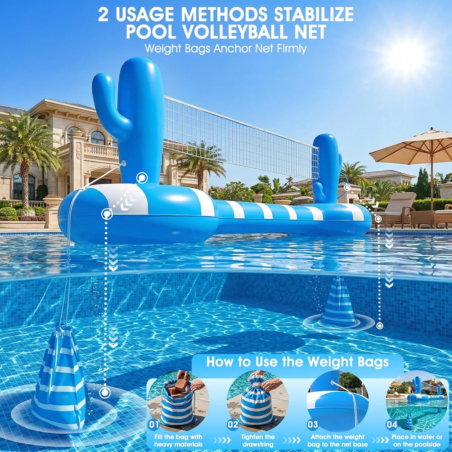 🏐💦 Inflatable Pool Volleyball Set 🌞 Fun & Floating Game 🎉