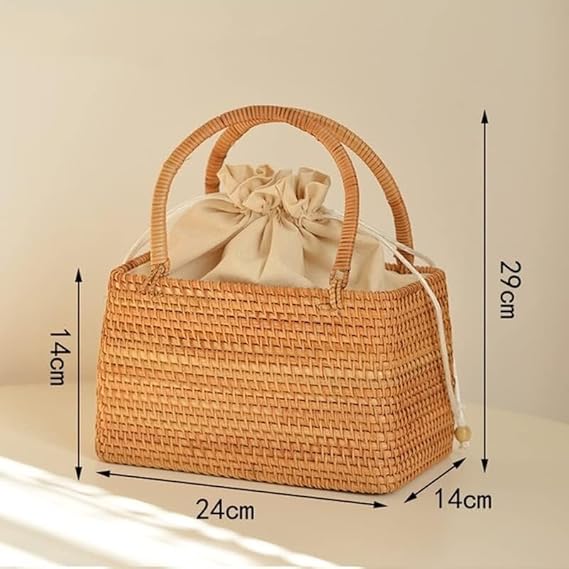 🌿 Handmade Rattan Handbag 👜 Chic & Boho 🌸