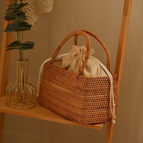🌿 Handmade Rattan Handbag 👜 Chic & Boho 🌸