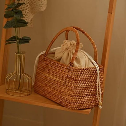 🌿 Handmade Rattan Handbag 👜 Chic & Boho 🌸
