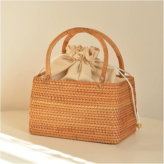 🌿 Handmade Rattan Handbag 👜 Chic & Boho 🌸