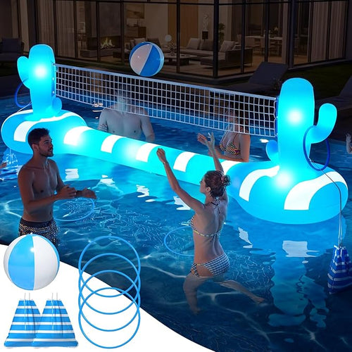 🏐💦 Inflatable Pool Volleyball Set 🌞 Fun & Floating Game 🎉