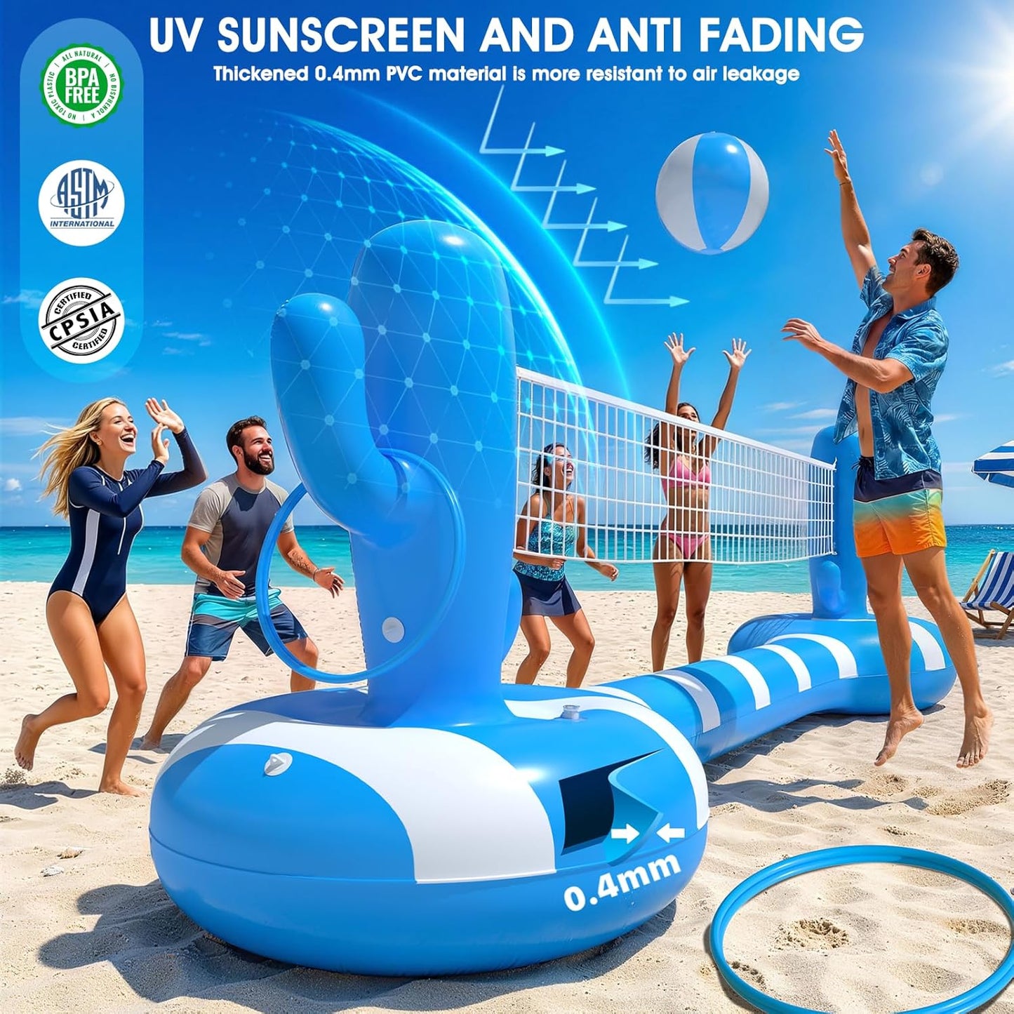 🏐💦 Inflatable Pool Volleyball Set 🌞 Fun & Floating Game 🎉