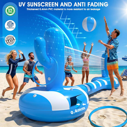 🏐💦 Inflatable Pool Volleyball Set 🌞 Fun & Floating Game 🎉